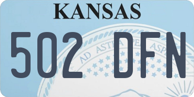 KS license plate 502DFN