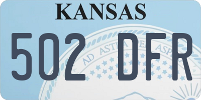 KS license plate 502DFR