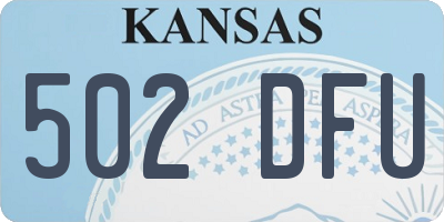 KS license plate 502DFU
