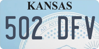 KS license plate 502DFV