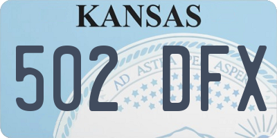 KS license plate 502DFX