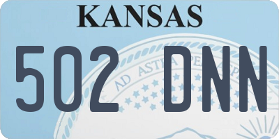 KS license plate 502DNN