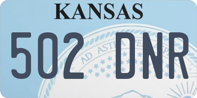 KS license plate 502DNR