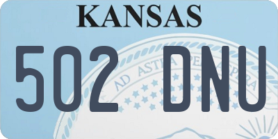 KS license plate 502DNU