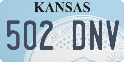 KS license plate 502DNV