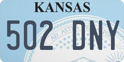 KS license plate 502DNY