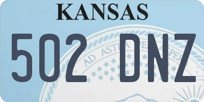 KS license plate 502DNZ