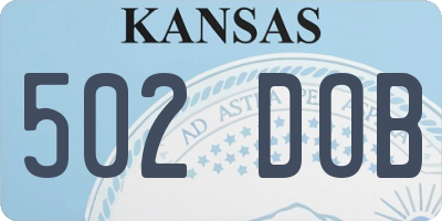 KS license plate 502DOB