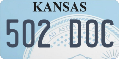 KS license plate 502DOC