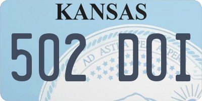 KS license plate 502DOI
