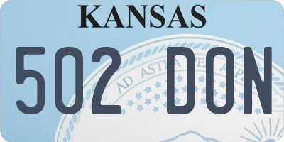 KS license plate 502DON