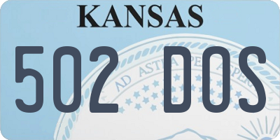 KS license plate 502DOS