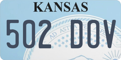 KS license plate 502DOV
