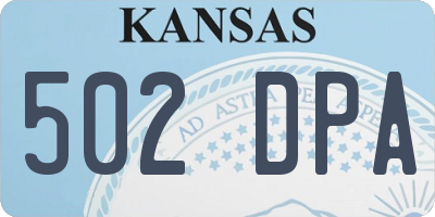 KS license plate 502DPA
