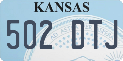 KS license plate 502DTJ