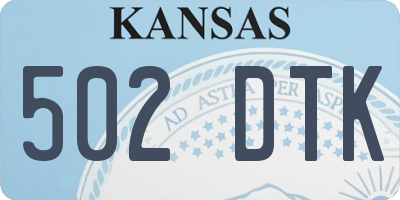 KS license plate 502DTK