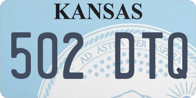 KS license plate 502DTQ