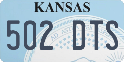 KS license plate 502DTS