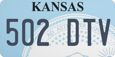 KS license plate 502DTV