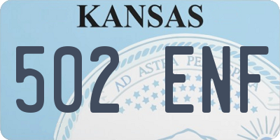KS license plate 502ENF