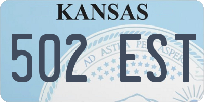 KS license plate 502EST