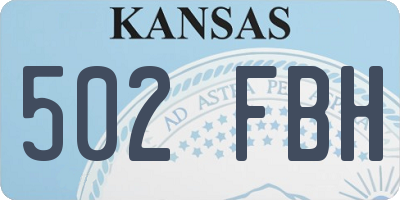 KS license plate 502FBH
