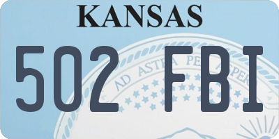 KS license plate 502FBI