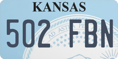 KS license plate 502FBN