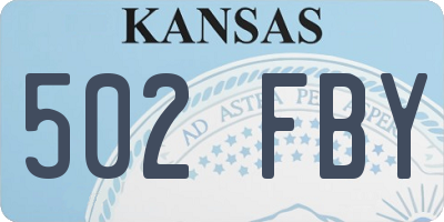 KS license plate 502FBY