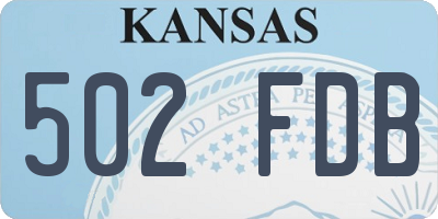 KS license plate 502FDB