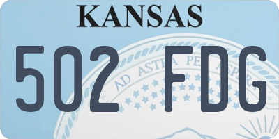 KS license plate 502FDG