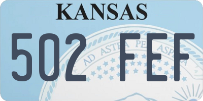 KS license plate 502FEF