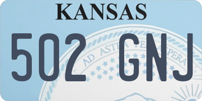 KS license plate 502GNJ
