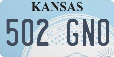 KS license plate 502GNO