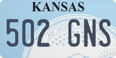 KS license plate 502GNS