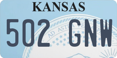 KS license plate 502GNW