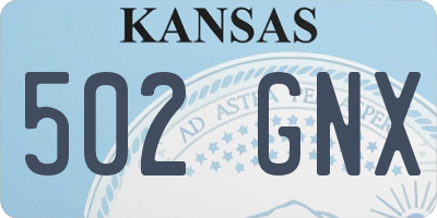 KS license plate 502GNX