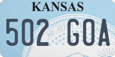 KS license plate 502GOA