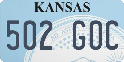 KS license plate 502GOC