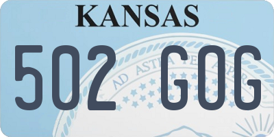 KS license plate 502GOG