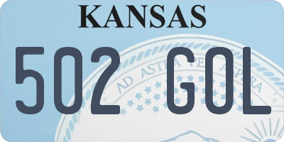 KS license plate 502GOL
