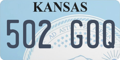 KS license plate 502GOQ