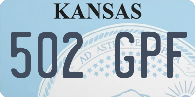 KS license plate 502GPF