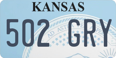 KS license plate 502GRY