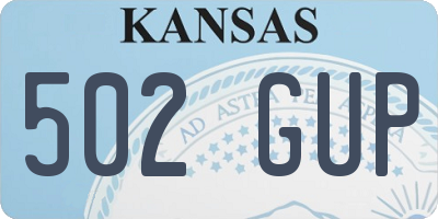 KS license plate 502GUP