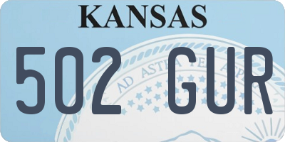 KS license plate 502GUR