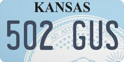 KS license plate 502GUS