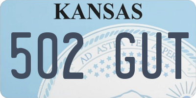 KS license plate 502GUT