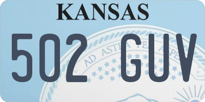 KS license plate 502GUV