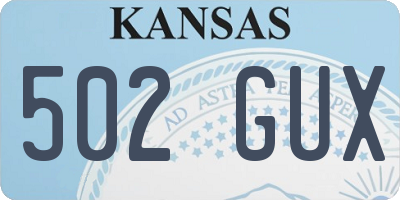KS license plate 502GUX